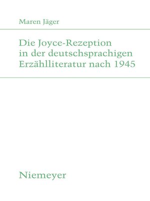 cover image of Die Joyce-Rezeption in der deutschsprachigen Erzählliteratur nach 1945